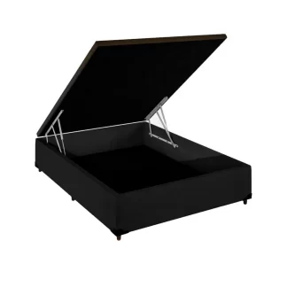 BOX BAÚ GRÃ LUXO CASAL PADRÃO 138X188X43 CM